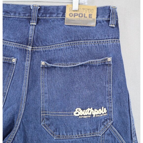 Vintage Southpole Shorts Men 38 Blue Carpenter Baggy Hip Hop Skater Spellout - Picture 2 of 9